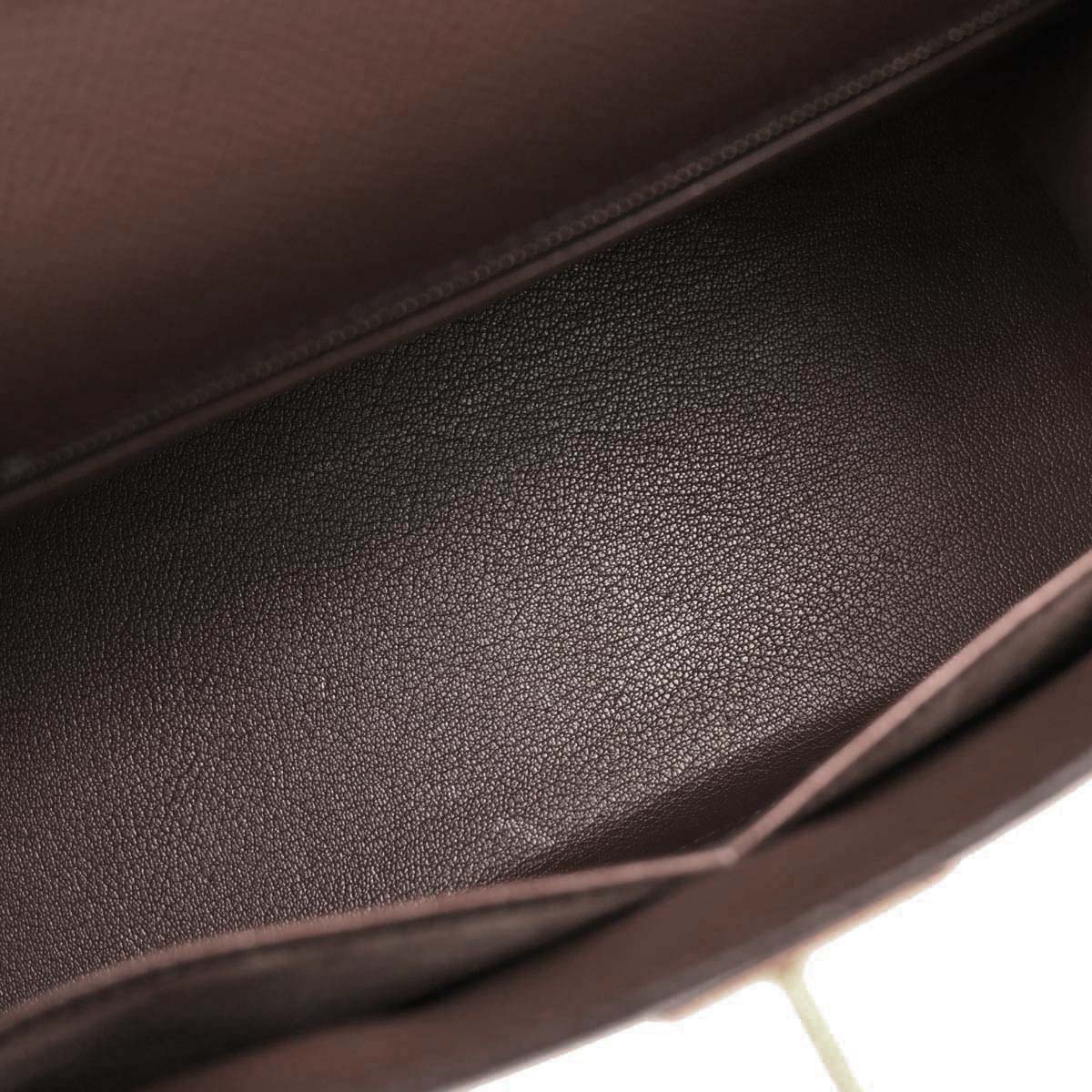 Hermes Havane Courchevel Kelly 28 Sellier 2way Shoulder Handbag