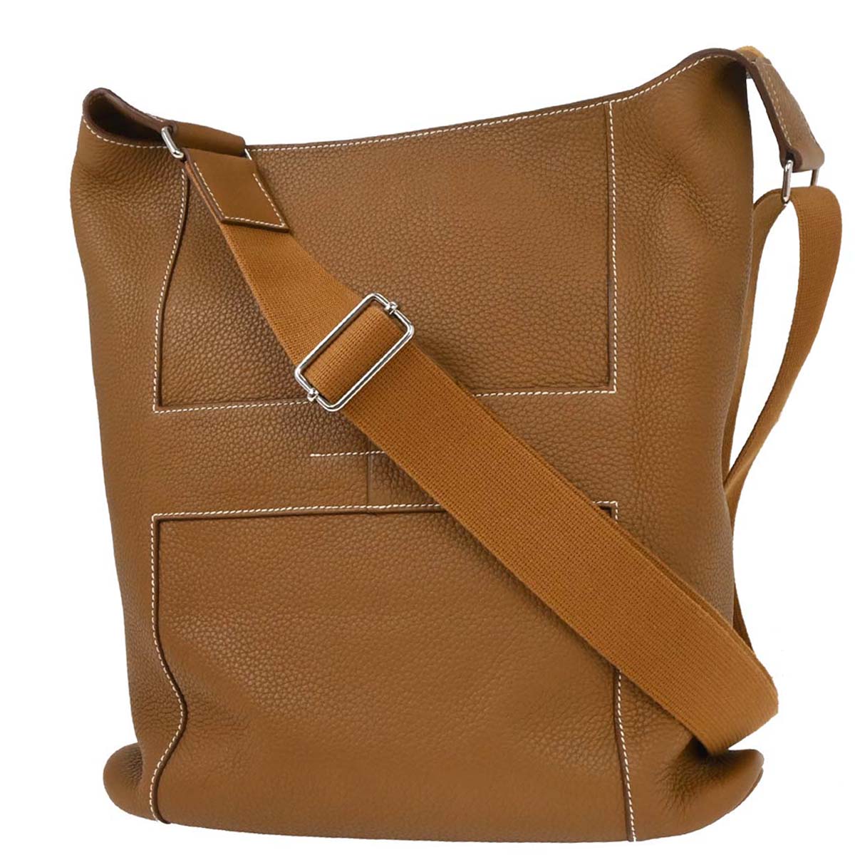 Hermes Gold Taurillon Clemence Goodnews GM Shoulder Bag