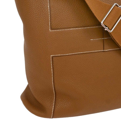 Hermes Gold Taurillon Clemence Goodnews GM Shoulder Bag