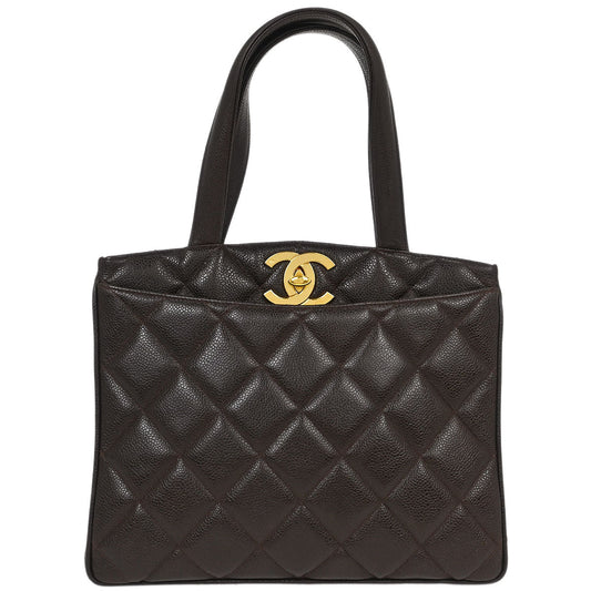 Chanel 1994-1996 Brown Calfskin Tote Handbag
