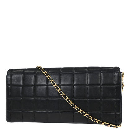 Chanel 2000-2002 Black Lambskin East West Choco Bar Shoulder Bag