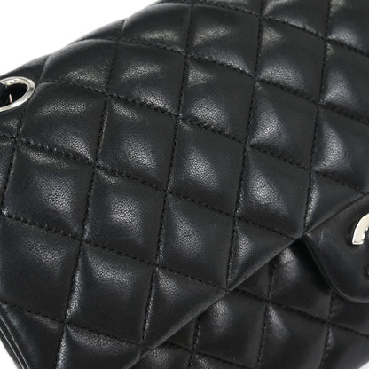 Chanel 1989-1991 Black Lambskin Medium Classic Double Flap Shoulder Bag