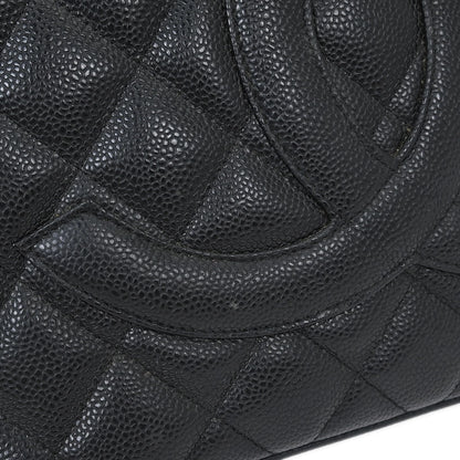 Chanel 2005-2006 Black Caviar Medallion Tote Handbag