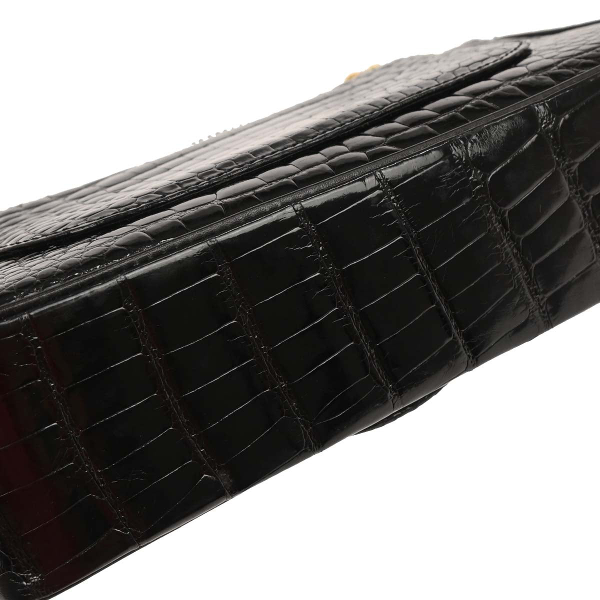 Chanel * 1996-1997 Black Crocodile Small Classic Double Flap Shoulder Bag