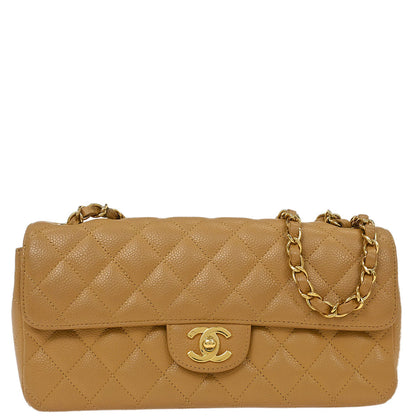 Chanel 2006-2008 Beige Caviar East West Shoulder Bag