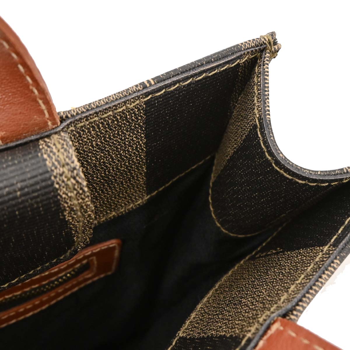 Fendi Brown Black PVC Pequin 3way Handbag Backpack