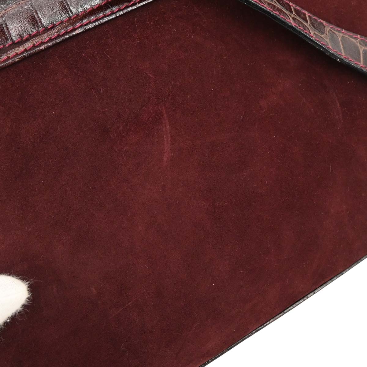 Salvatore Ferragamo Brown Suede Leather Gancini Shoulder Bag