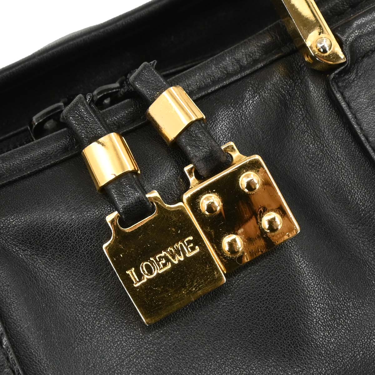 Loewe Black Leather Amazona 40 Handbag
