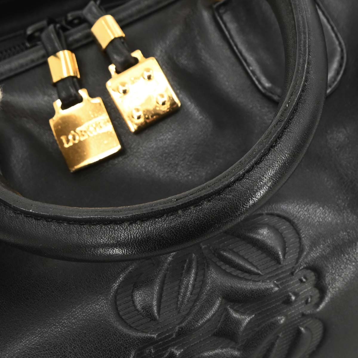 Loewe Black Leather Amazona 40 Handbag