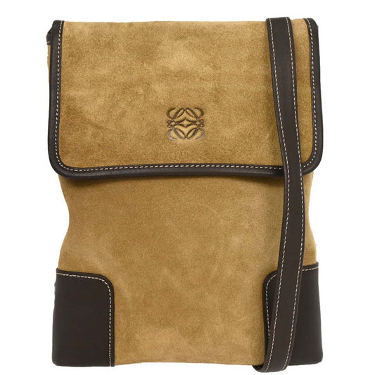 Loewe Beige Suede Shoulder Bag