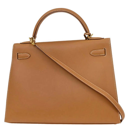 Hermes Natural Vache Kelly 32 Sellier Handbag