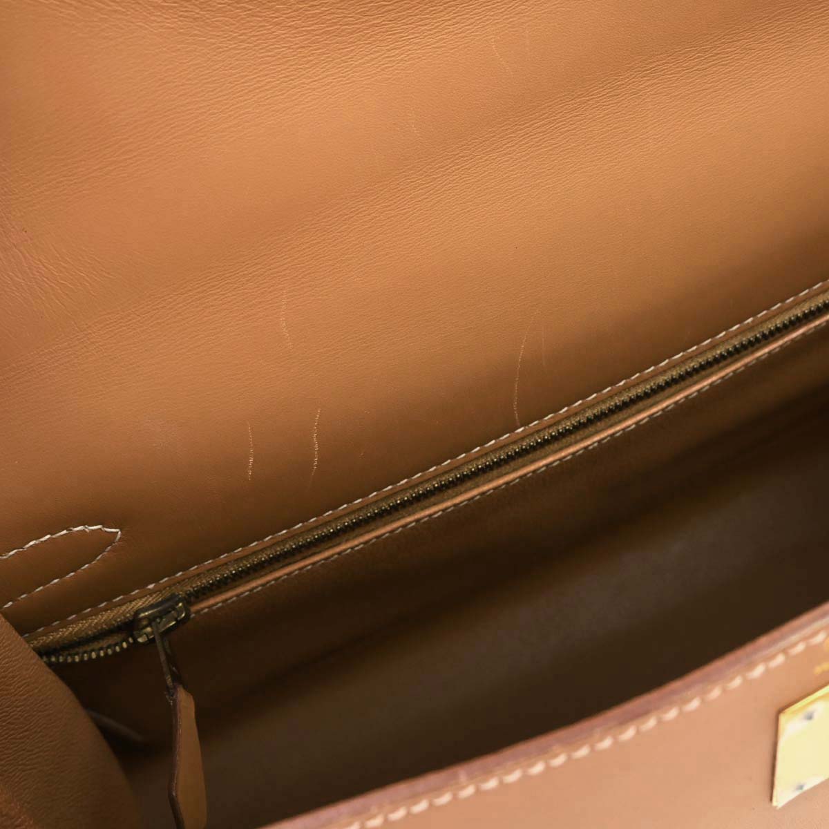 Hermes Natural Vache Kelly 32 Sellier Handbag