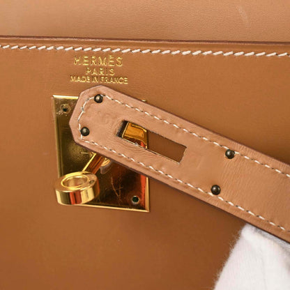 Hermes Natural Vache Kelly 32 Sellier Handbag