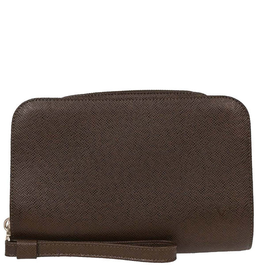 Louis Vuitton Brown Taiga Baikal Clutch Handbag M30188