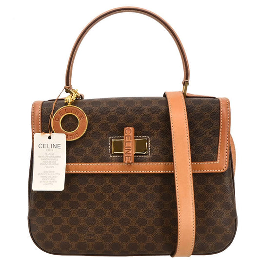 Celine Brown Macadam 2way Shoulder Handbag