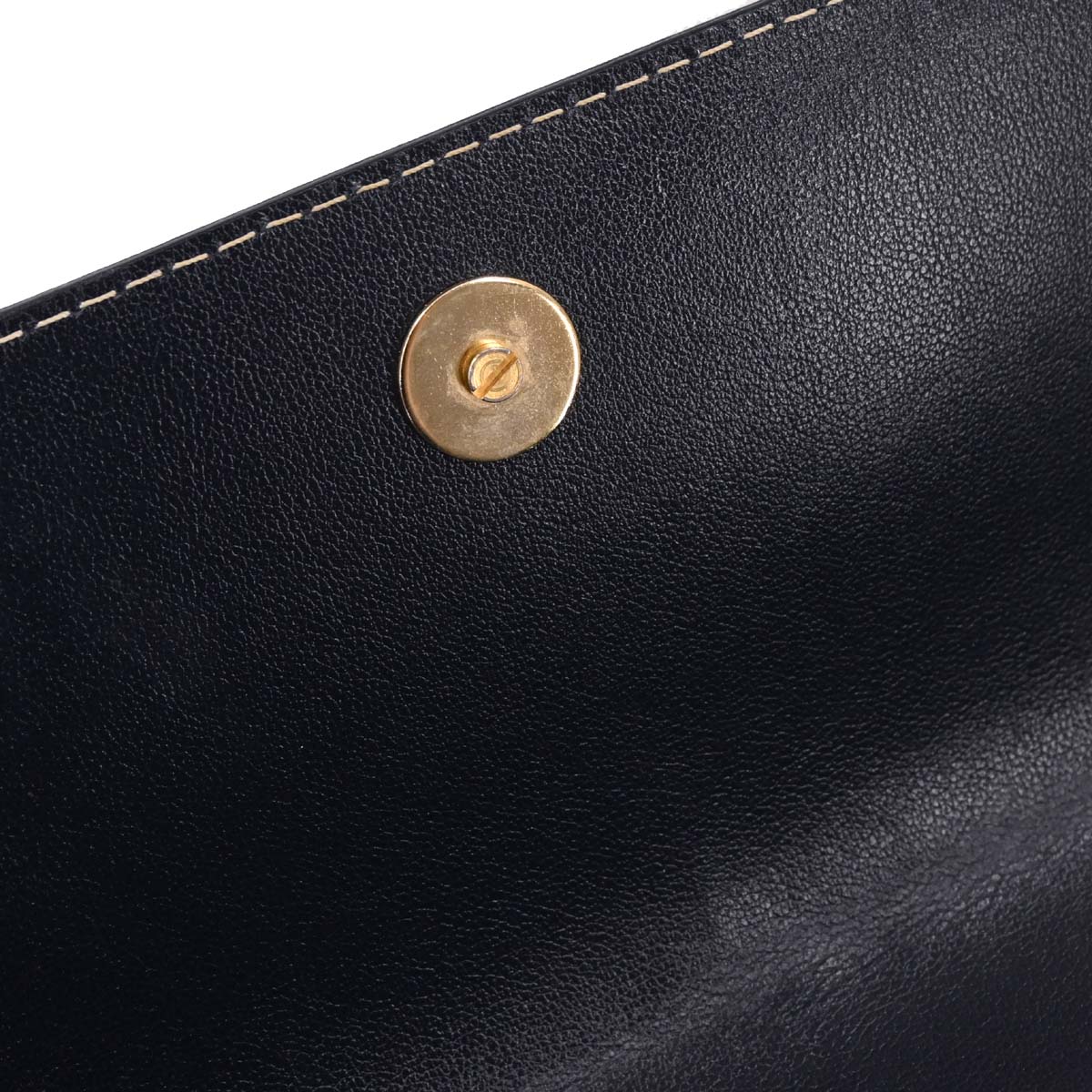 Yves Saint Laurent Navy Leather Y Cut Out Shoulder Bag