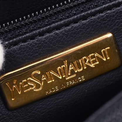 Yves Saint Laurent Navy Leather Y Cut Out Shoulder Bag