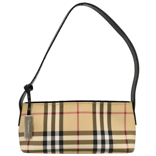 Burberry Beige Black PVC Burberry Check Handbag