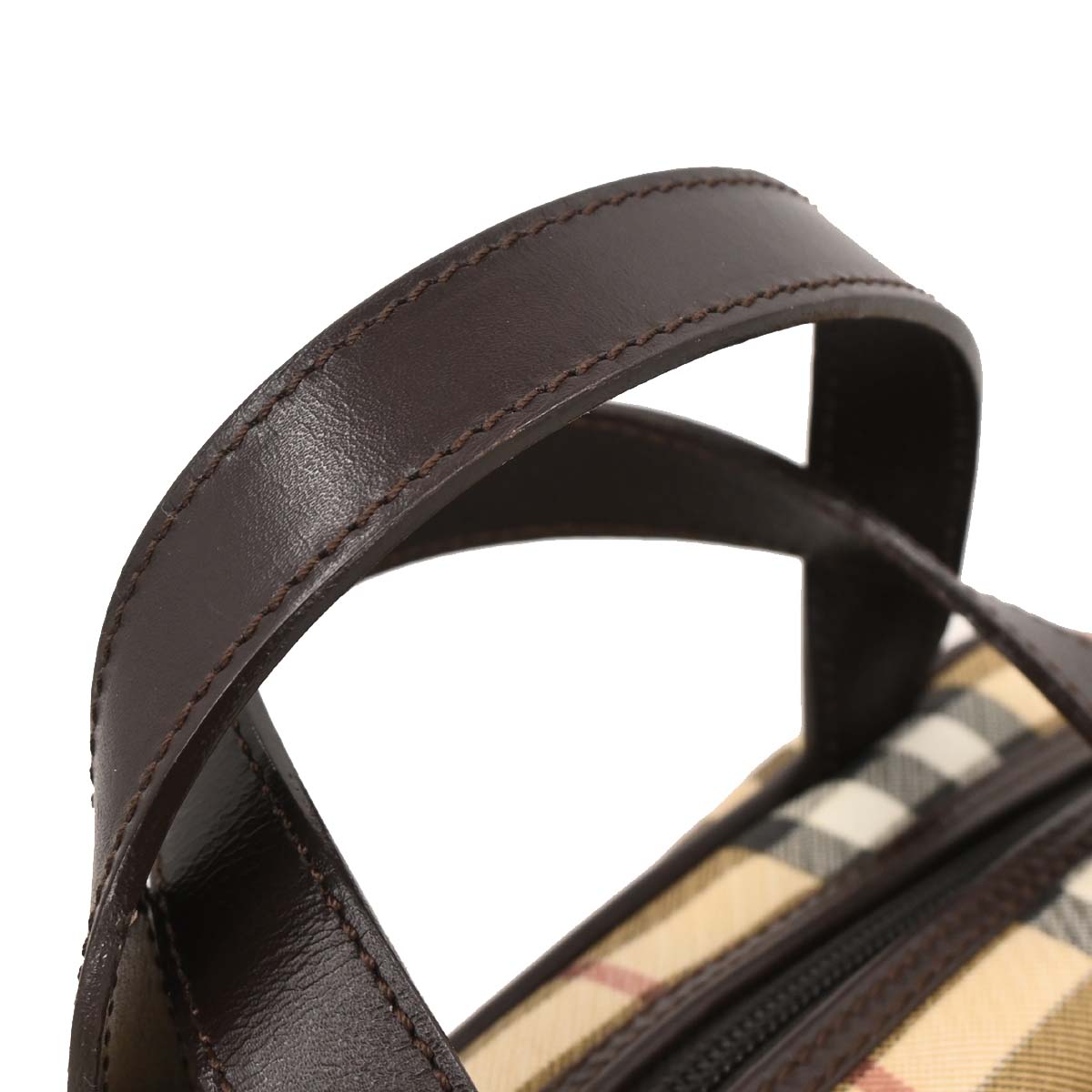 Burberry Beige PVC Burberry Check Handbag