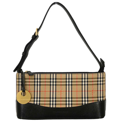 Burberry Beige Black Canvas House Check Handbag