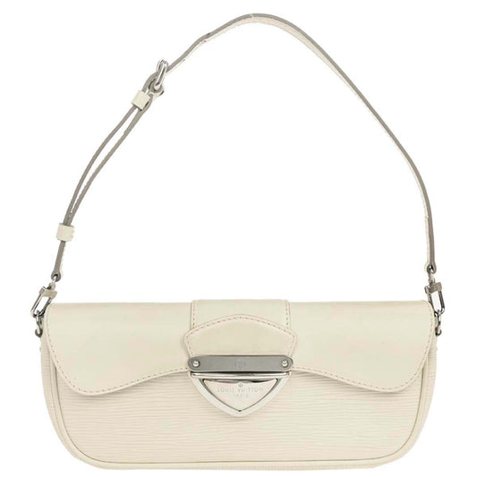 Louis Vuitton White Epi Pochette Montaigne Handbag M5929J