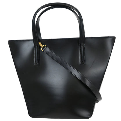Cartier Black Leather Panthere 2way Shoulder Tote Handbag