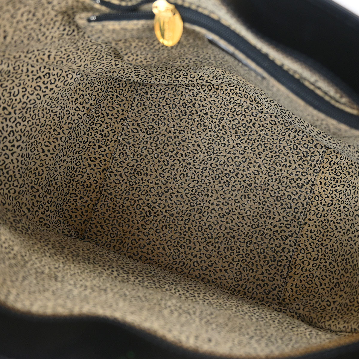 Cartier Black Leather Panthere 2way Shoulder Tote Handbag