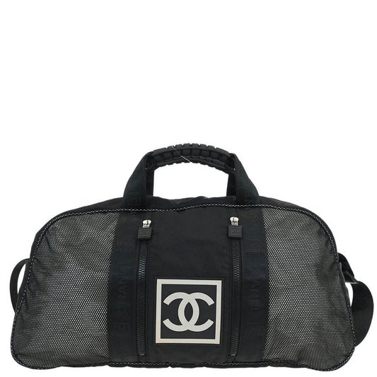 Chanel Black Nylon Sport Line Gym Bag