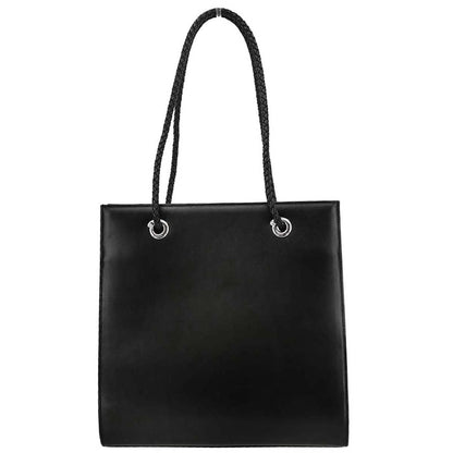 Cartier Black Leather Panthere Tote Handbag