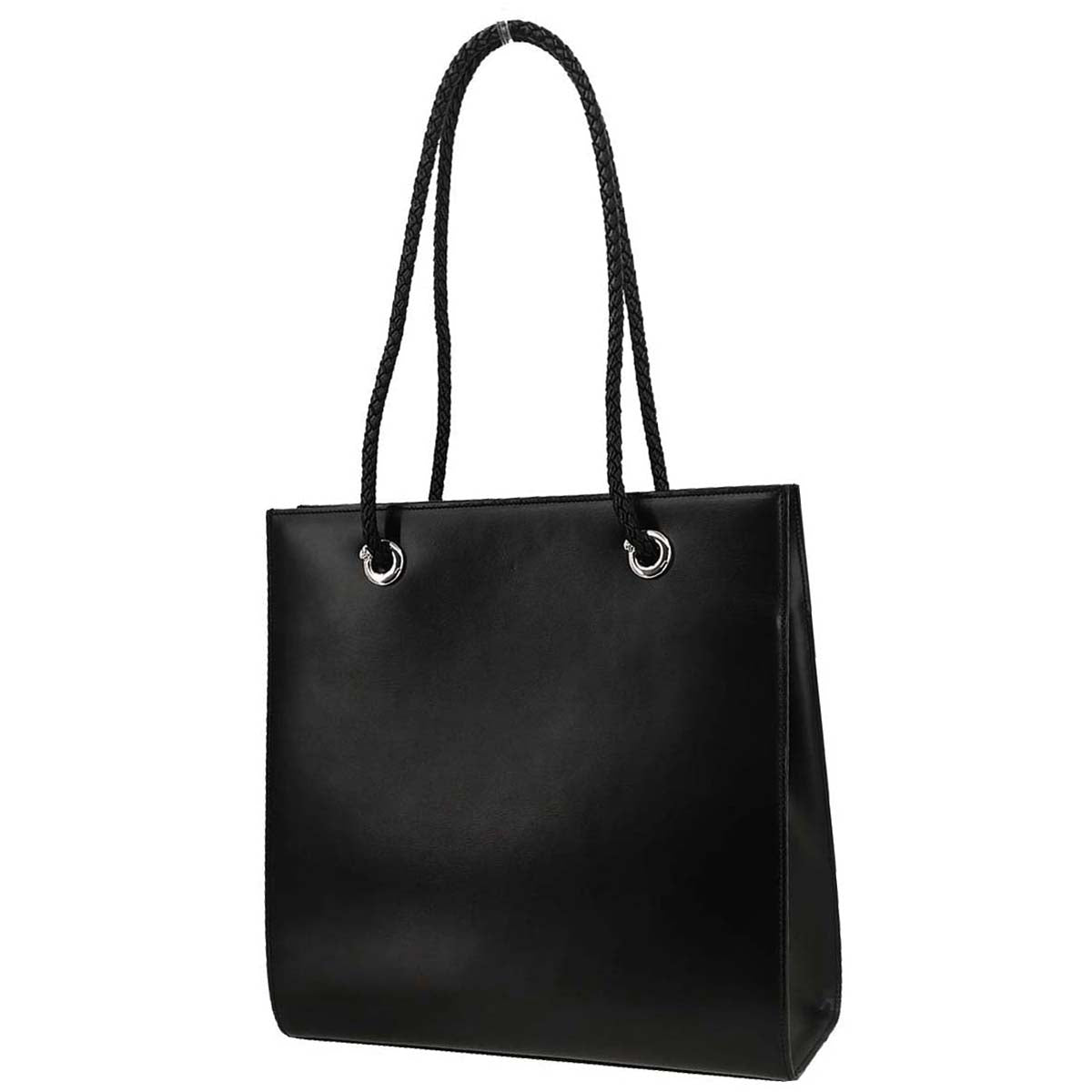 Cartier Black Leather Panthere Tote Handbag
