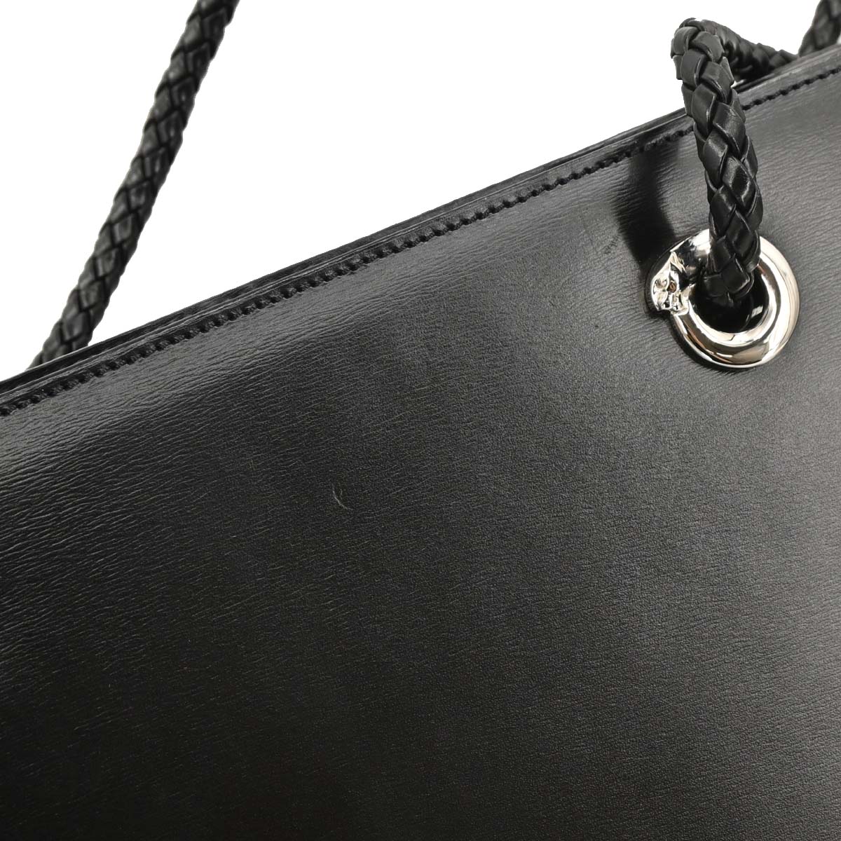 Cartier Black Leather Panthere Tote Handbag