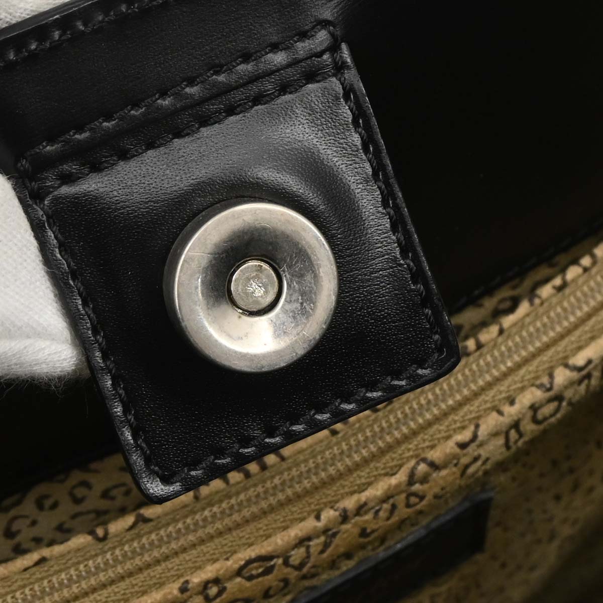 Cartier Black Leather Panthere Tote Handbag