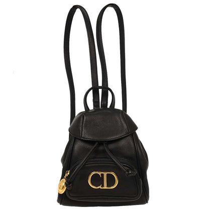 dior black leather backpack Christian Dior Black Leather Backpack