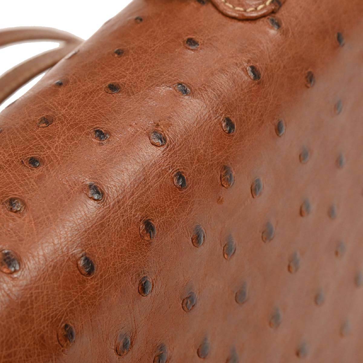 Gucci * Brown Ostrich Bamboo 2way Shoulder Handbag