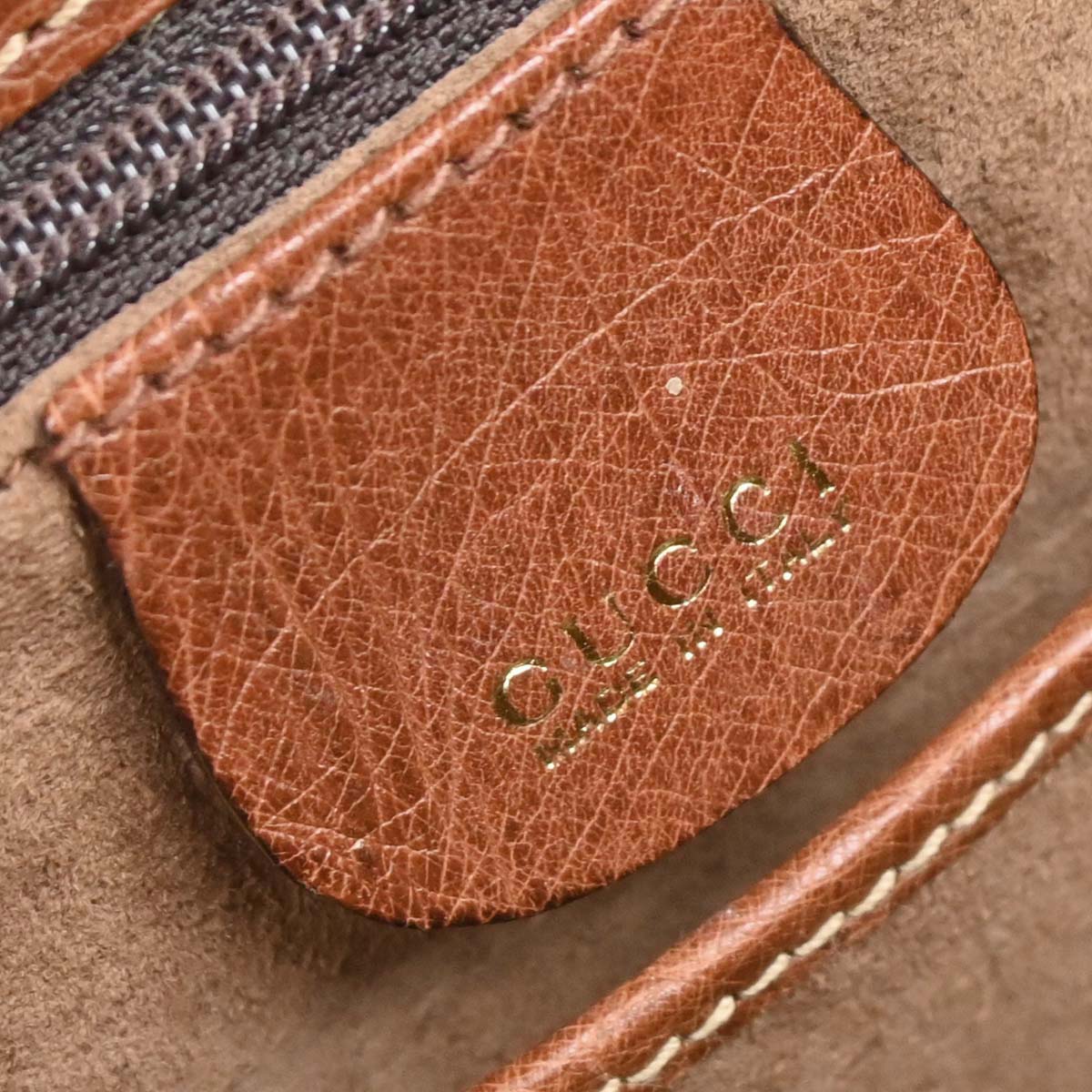 Gucci * Brown Ostrich Bamboo 2way Shoulder Handbag