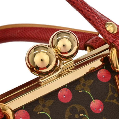 Louis Vuitton * Cherry Lizard Sac Fermoir GM Handbag M95002
