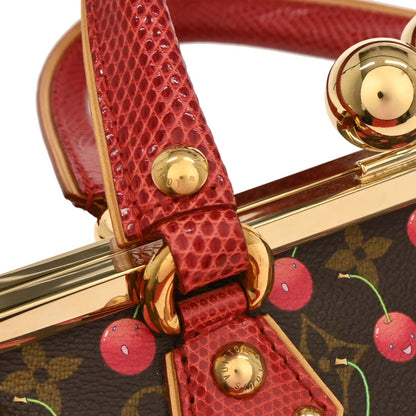 Louis Vuitton * Cherry Lizard Sac Fermoir GM Handbag M95002