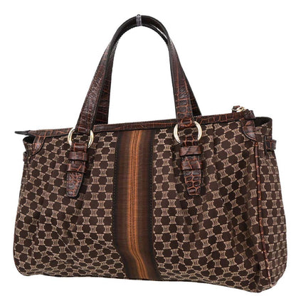 Celine Brown Canvas Macadam Handbag