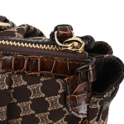 Celine Brown Canvas Macadam Handbag