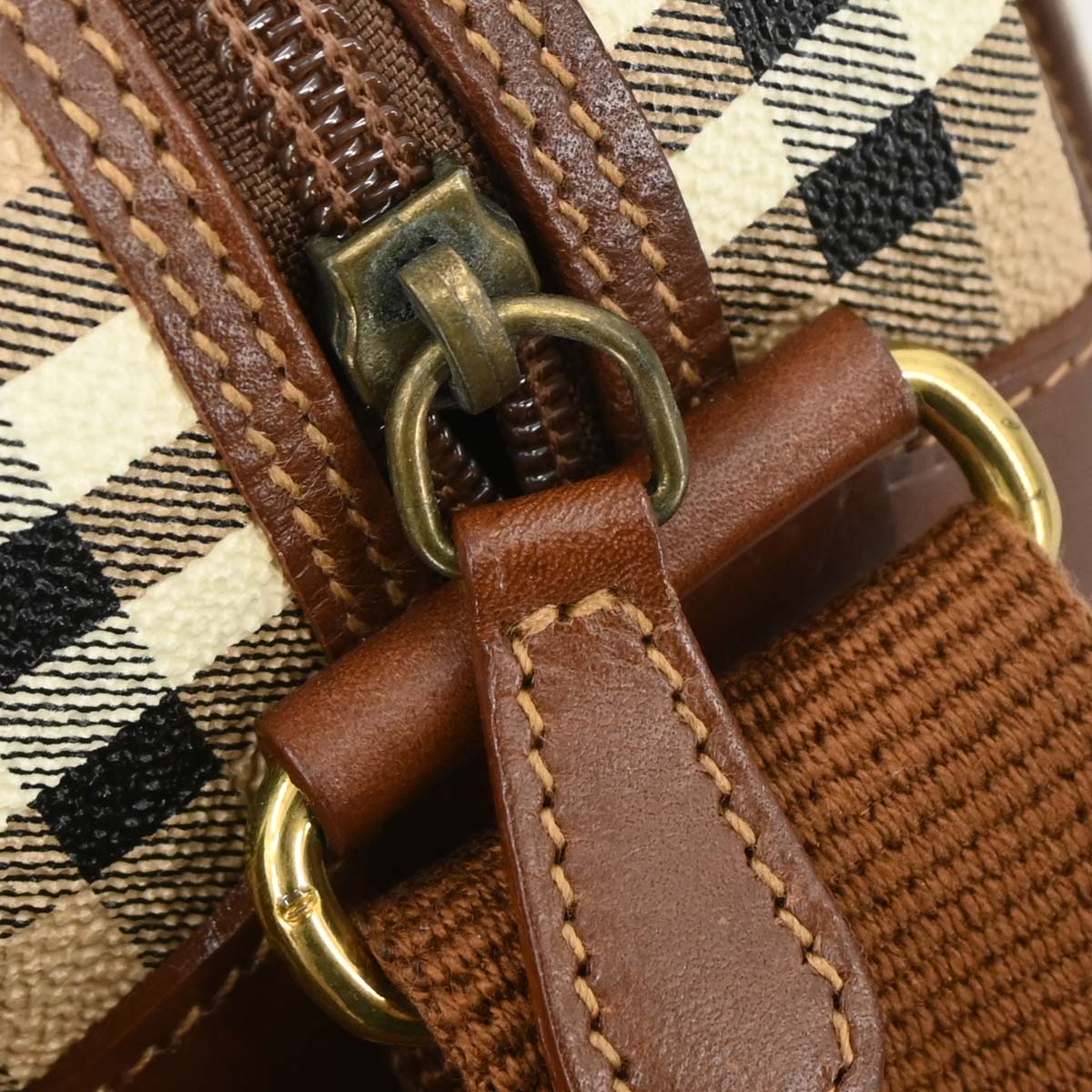 Burberrys Beige House Check Shoulder Bag