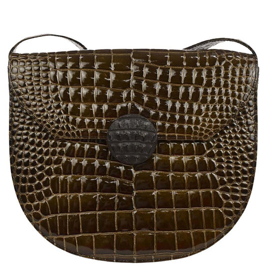Yves Saint Laurent * Brown Patent Leather Shoulder Bag