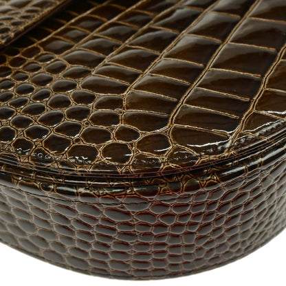 Yves Saint Laurent * Brown Patent Leather Shoulder Bag