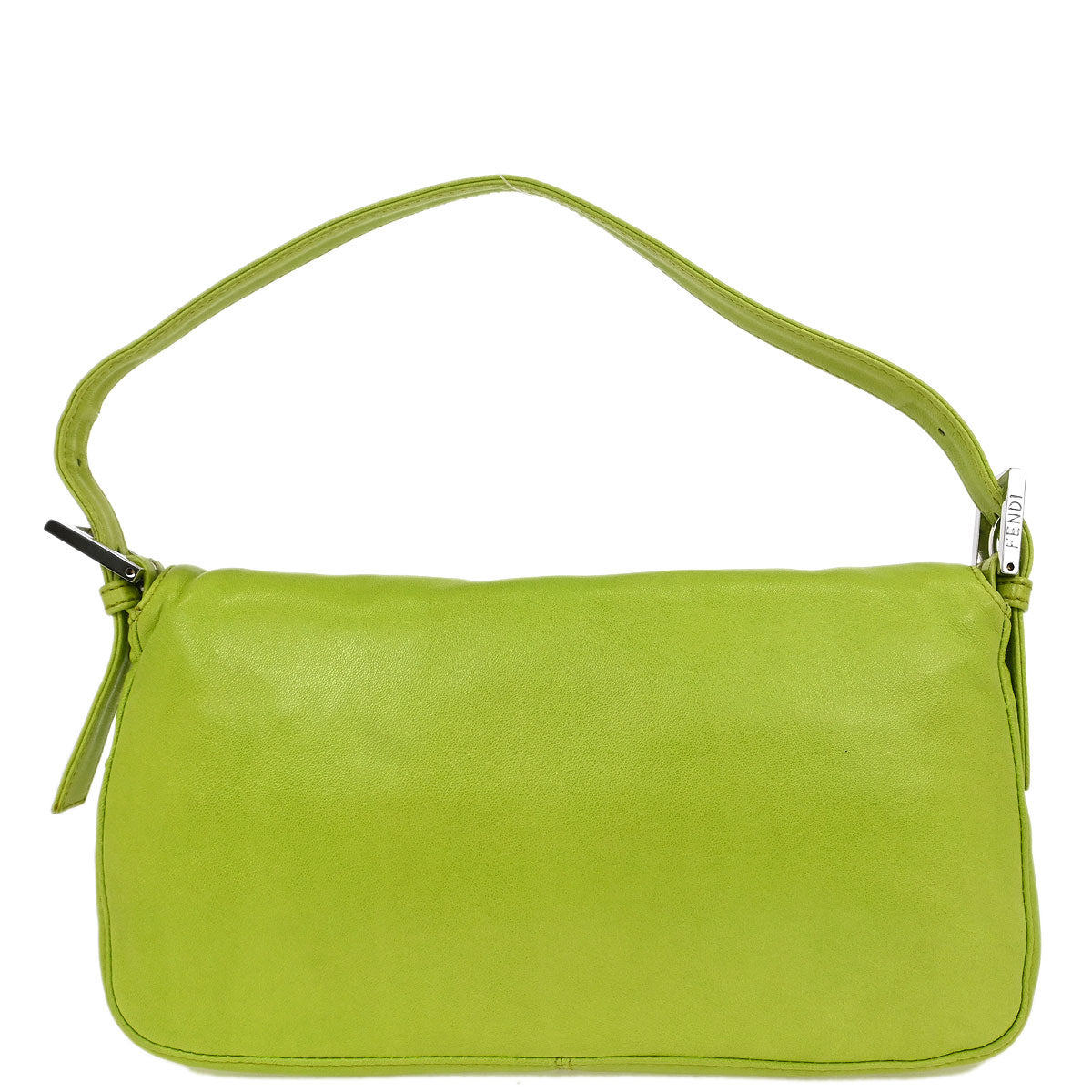 Fendi Green Lambskin Baguette Handbag