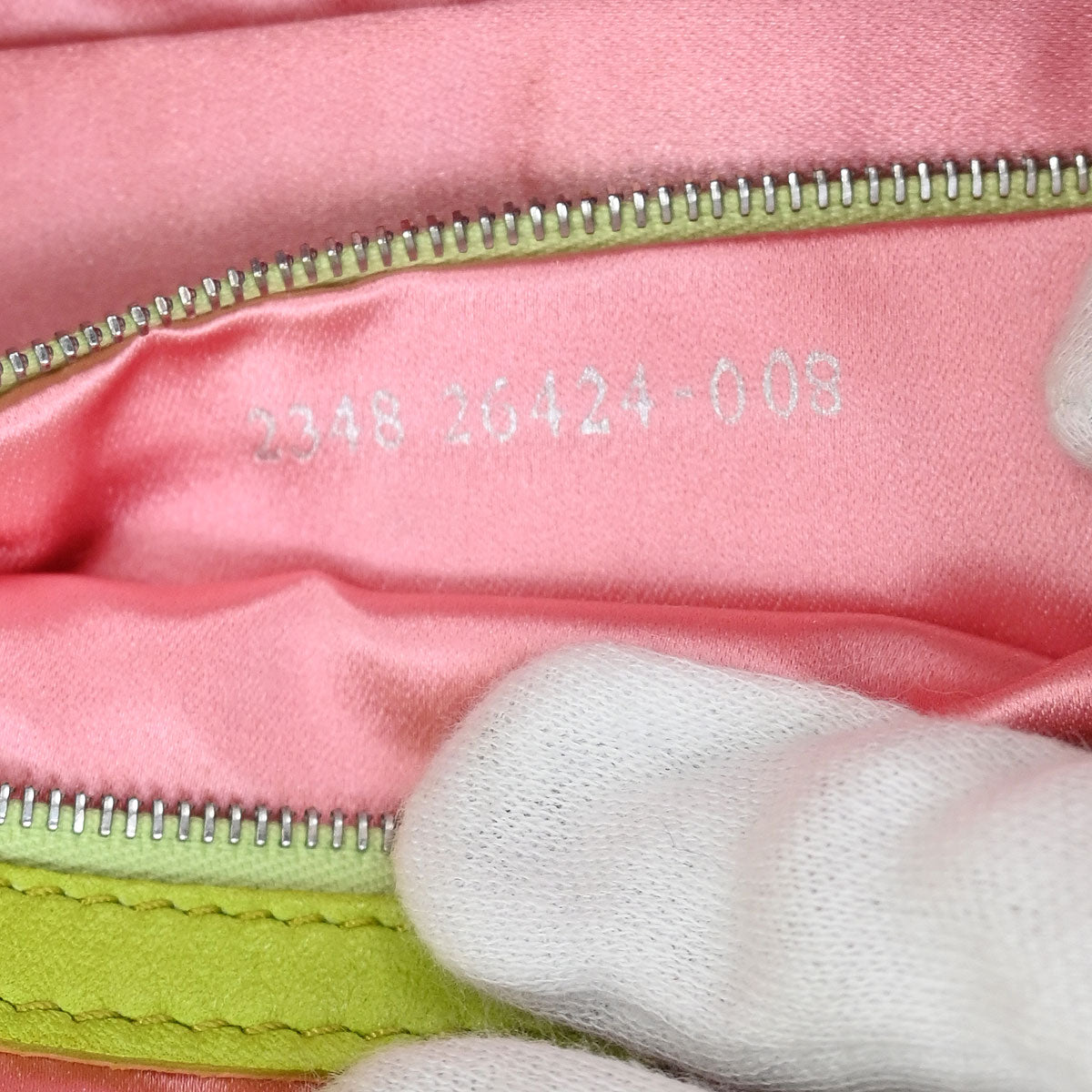 Fendi Green Lambskin Baguette Handbag