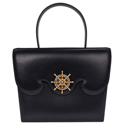 Hermes Blue Ocean Box Calf Frigate Handbag