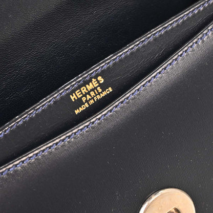 Hermes Blue Ocean Box Calf Frigate Handbag