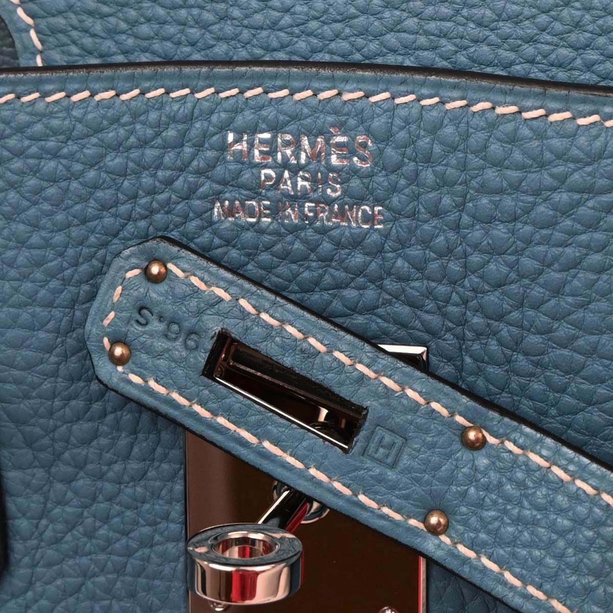 Hermes Blue Jean Togo Birkin 35 Handbag