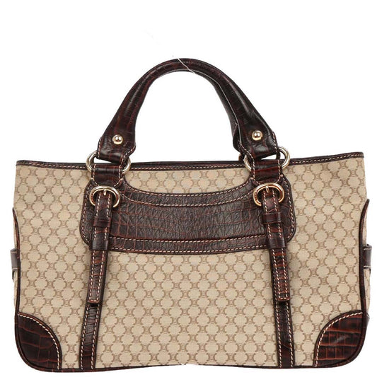 Celine * Beige Canvas Macadam Boogie Tote Handbag