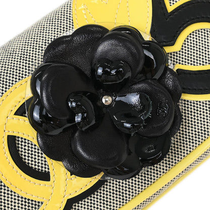 Chanel 2005-2006 Black Canvas Camellia No.5 CC Handbag