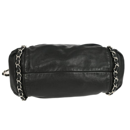 Chanel 2009-2010 Black Calfskin Sharpei Hobo 2way Shoulder Bag